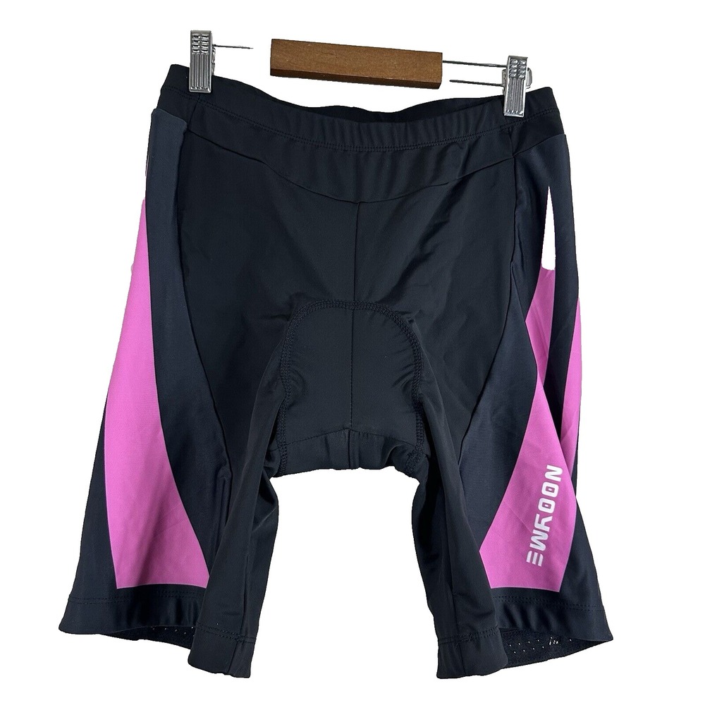 NOOYME Womens Cycling Shorts Padded Black Pink Bike Shorts XL Reflective Strip